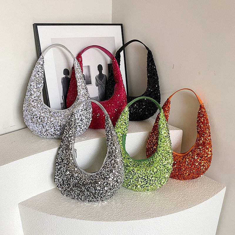 Half Moon Sequins Handbag - Image 5